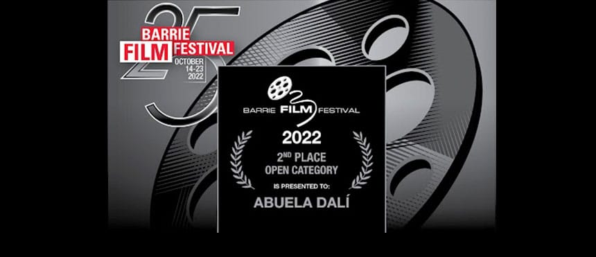 El cortometraje `Abuela Dalí´ consigue el segundo puesto en la 25ª edición del Barrie Film Festival de Ontario en Canadá